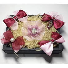 New fashion gift girl birthday gift set pink ribbon bow ribbon flower hairpin cute sweet children hairpin set